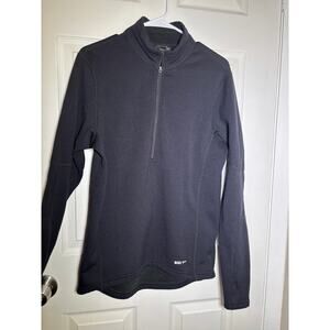 REI Shirt Mens Large Black 1/2 Zip Pullover Polartec Lightweight Outdoor Hiking